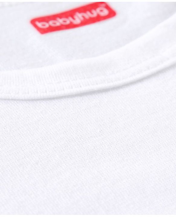 Babyhug 100% Cotton Solid Vests Pack of 3 - White