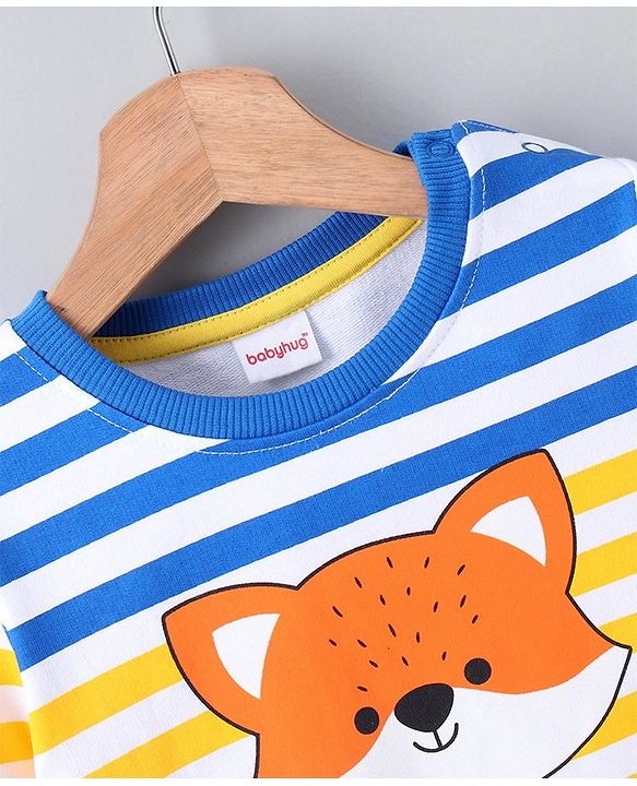 Babyhug Full Sleeves Sweatshirt Stripes - Multicolor
