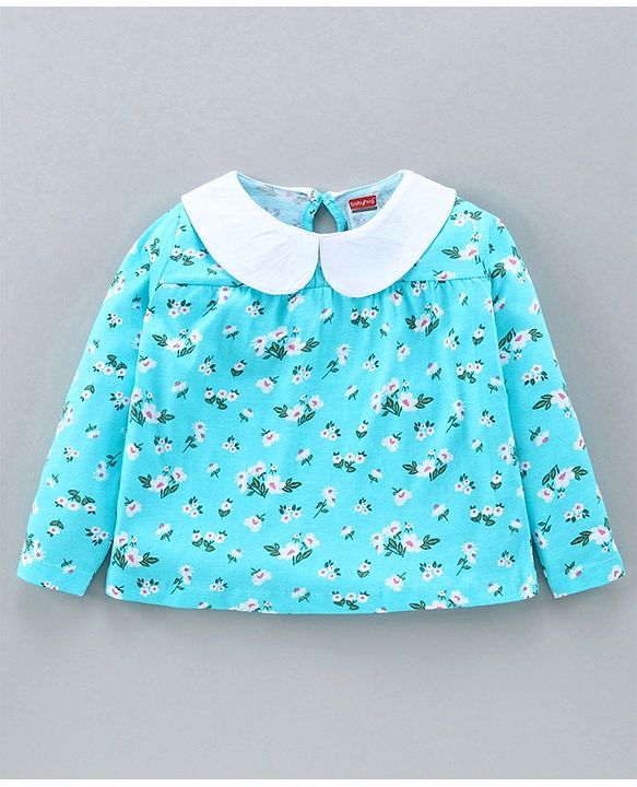Babyhug Full Sleeves Top & Full Length Jeans - Blue Pink