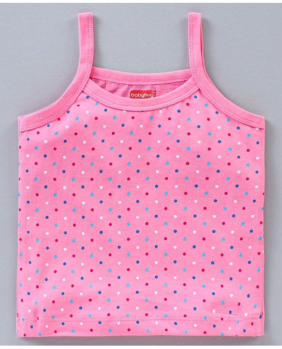 Babyhug Singlet Sleeves 100% Cotton Slips Strawberry Print Pack of 3 - Pink Blue