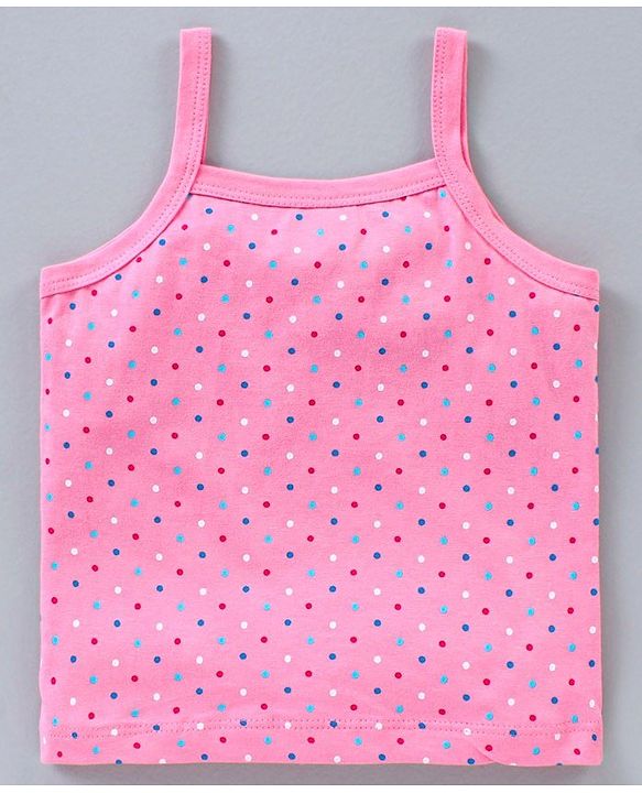 Babyhug Singlet Sleeves 100% Cotton Slips Strawberry Print Pack of 3 - Pink Blue