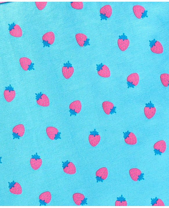 Babyhug Singlet Sleeves 100% Cotton Slips Strawberry Print Pack of 3 - Pink Blue