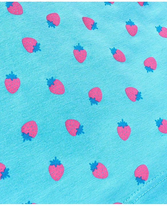 Babyhug Singlet Sleeves 100% Cotton Slips Strawberry Print Pack of 3 - Pink Blue