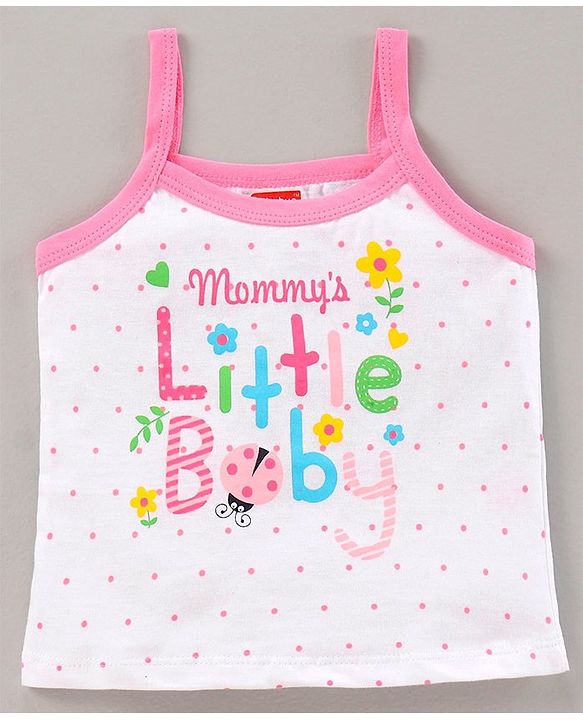 Babyhug 100% Cotton Singlet Slips Pack of 3 - Pink White