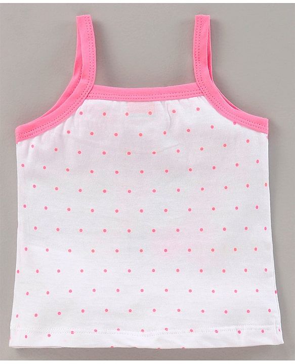 Babyhug 100% Cotton Singlet Slips Pack of 3 - Pink White