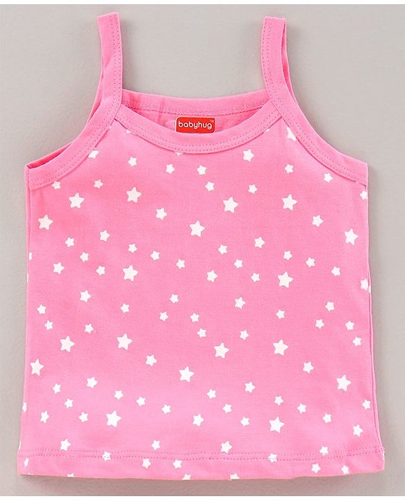 Babyhug 100% Cotton Singlet Slips Pack of 3 - Pink White