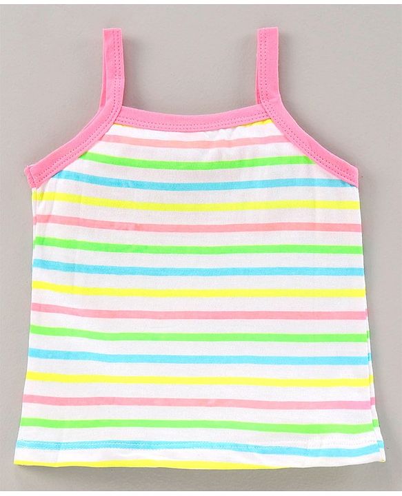 Babyhug 100% Cotton Singlet Slips Pack of 3 - Pink White