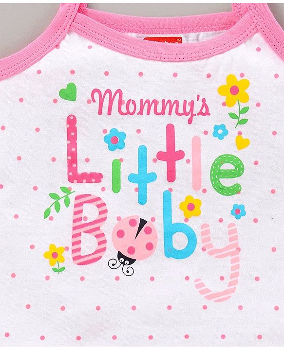 Babyhug 100% Cotton Singlet Slips Pack of 3 - Pink White