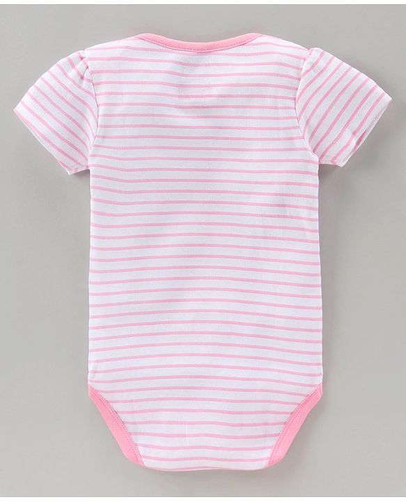 Babyhug Half Sleeves 100% Cotton Onesie Minnie Mouse Print Pack of 3 - Blue Pink