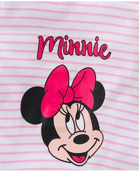 Babyhug Half Sleeves 100% Cotton Onesie Minnie Mouse Print Pack of 3 - Blue Pink