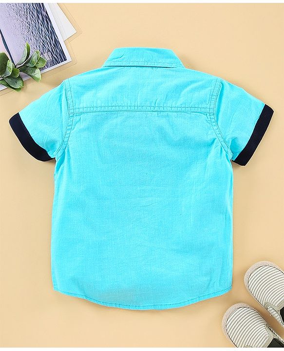 Babyhug Half Sleeves Shirt Solid Color - Blue