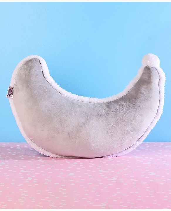 Babyhug Moon Shaped Plush Cushion - Grey