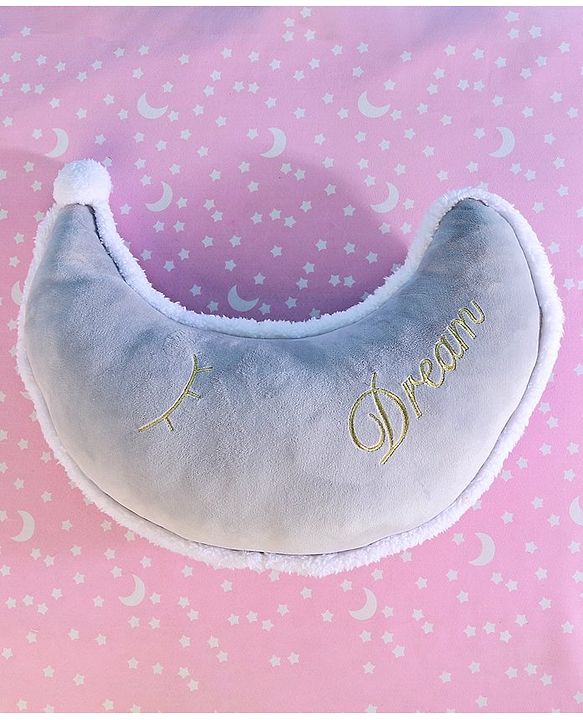 Babyhug Moon Shaped Plush Cushion - Grey