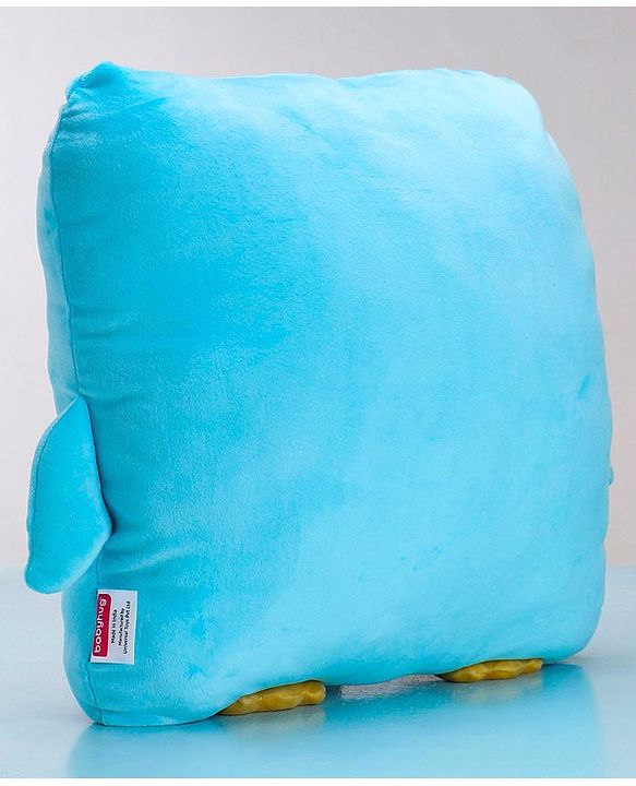 Babyhug Penguin Shaped Premium Plush Cushion - Blue