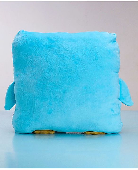 Babyhug Penguin Shaped Premium Plush Cushion - Blue