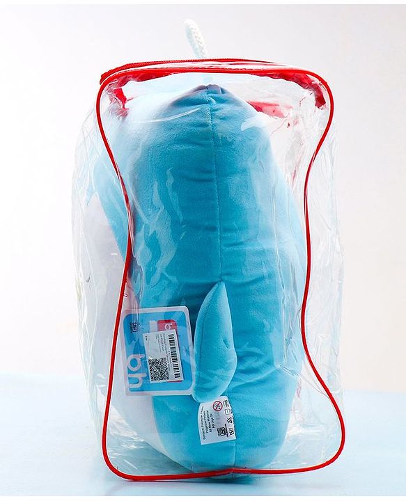 Babyhug Penguin Shaped Premium Plush Cushion - Blue