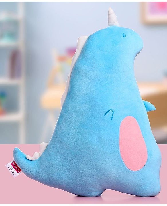 Babyhug Dinosaur Shaped Premium Plush Cushion - Blue