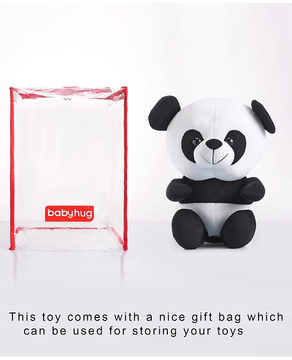 Babyhug Panda Soft Toy for Kids|Huggable Plush Buddy|Boosts Imagination& Emotional Skills| Fun and Engaging Playtime Pal|BIS Certified|2 Yrs+|Height-30 cm|Black & White