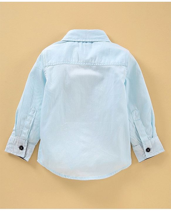 Babyhug Full Sleeves Shirt Bike Print  - Blue