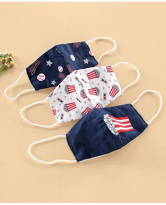 Babyhug 12 to 24 Months Washable & Reusable Anti Viral Face Mask with Carbon Filter - Pack of 3