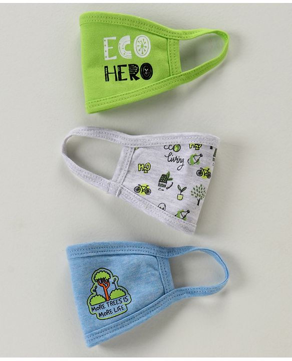 Babyhug 4 to 6 Years Washable & Reusable Knit Face Mask - Pack of 3