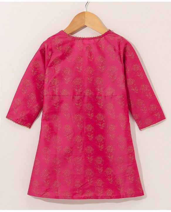 Babyhug Full Sleeves Top and Palazzo Pant with Shrug - Blue Pink