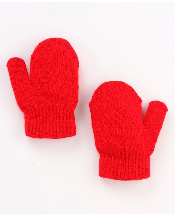 Babyhug Woollen Cap with Muffler - Red