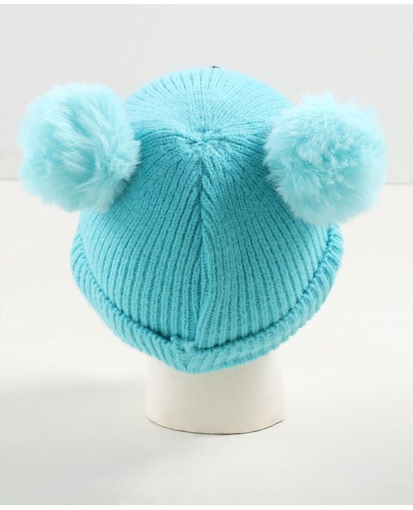 Babyhug Woollen Cap with Muffler Blue - Diameter 9 cm