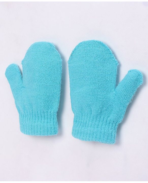 Babyhug Woollen Cap with Muffler Blue - Diameter 9 cm