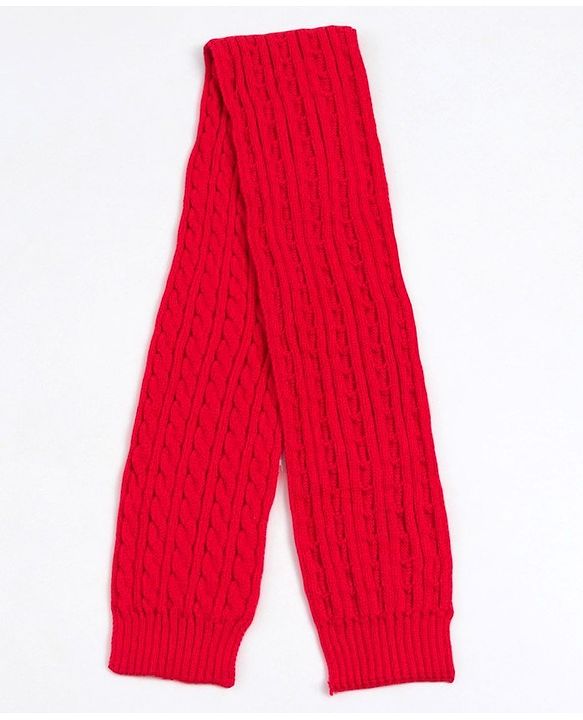 Babyhug Woollen Cap with Muffler Set Red - Diameter 11 cm