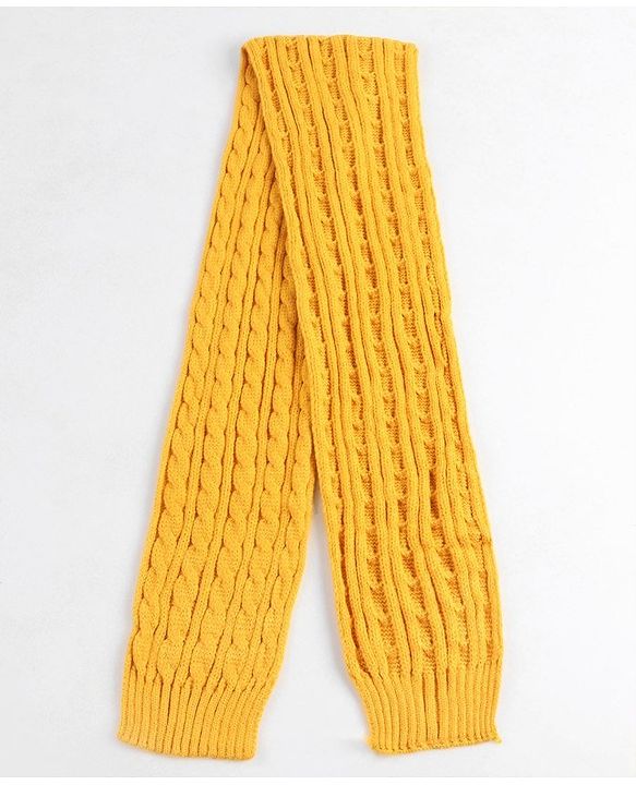Babyhug Woollen Cap with Muffler Yellow - Diameter 11.5 cm