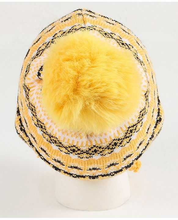 Babyhug Woolen Cap and Scarf Yellow - Cap Diameter