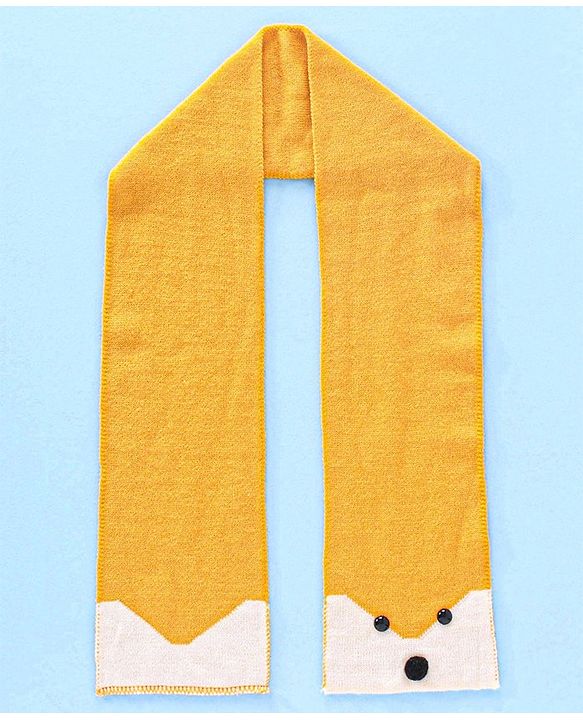 Babyhug Cap & Muffler Set Yellow - Cap Diameter 9.5 cm