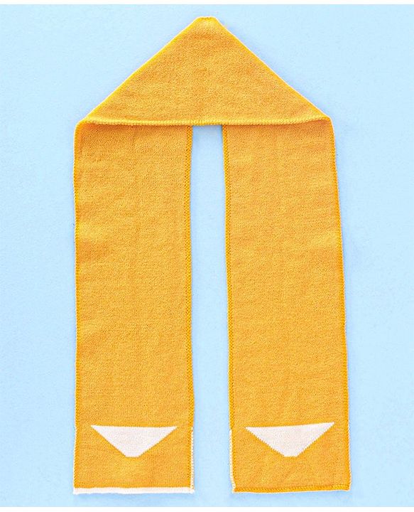 Babyhug Cap & Muffler Set Yellow - Cap Diameter 9.5 cm