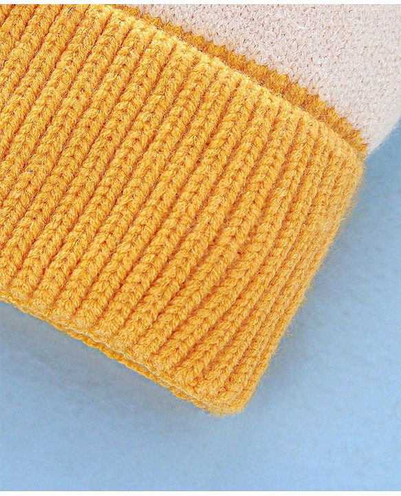 Babyhug Cap & Muffler Set Yellow - Cap Diameter 9.5 cm