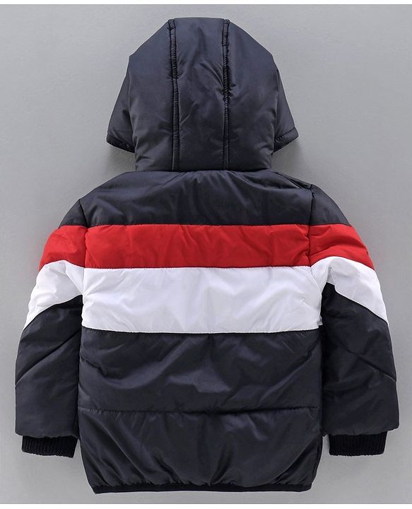 Babyhug Full Sleeves Hooded Jacket - Navy Blue
