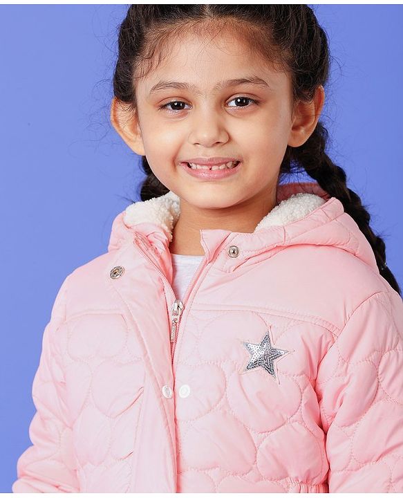 Babyhug Full Sleeves Padded Jacket - Pink