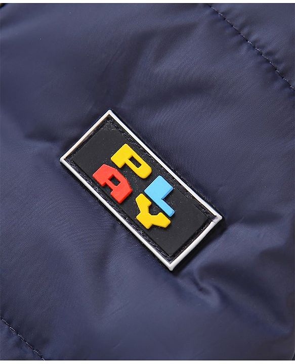 Babyhug Sleeveless Jacket With Hood - Blue