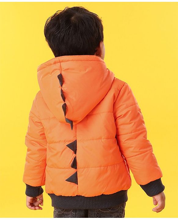 Babyhug Full Sleeves Hooded Padded Jacket - Orange