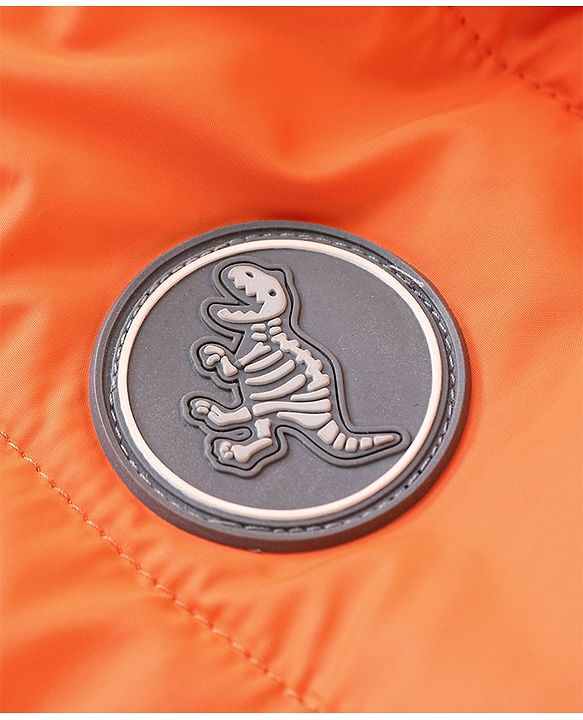 Babyhug Full Sleeves Hooded Padded Jacket - Orange