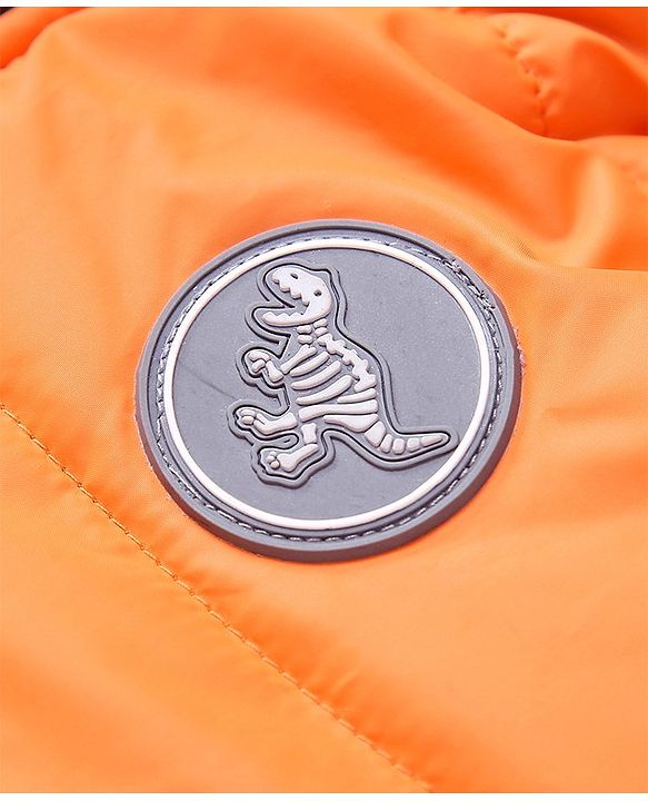 Babyhug Full Sleeves Hooded Padded Jacket - Orange