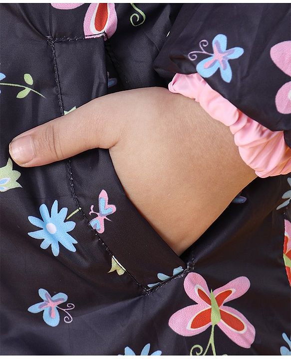 Babyhug Reversible Full Sleeves Printed Hooded Jacket - Pink