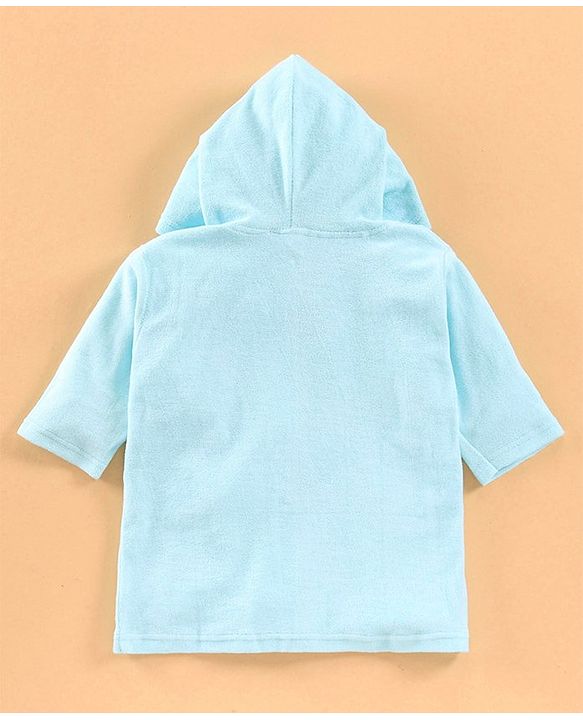 Babyhug 3/4 Sleeves Bathrobe Muffin Print - Blue