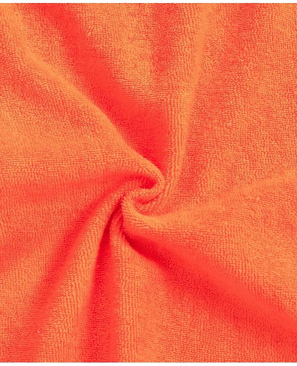 Babyhug Three Fourth Sleeves Hooded Bath Robe Frog Embroidery - Orange