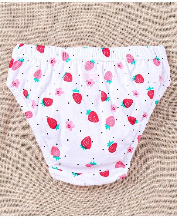 Babyhug 100% Cotton Panties Pack of 3 - Pink White