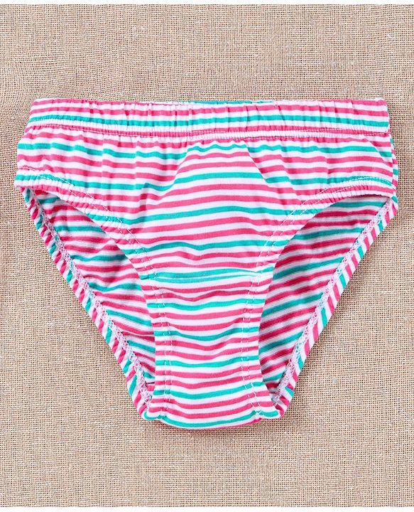 Babyhug 100% Cotton Panties Pack of 3 - Pink White