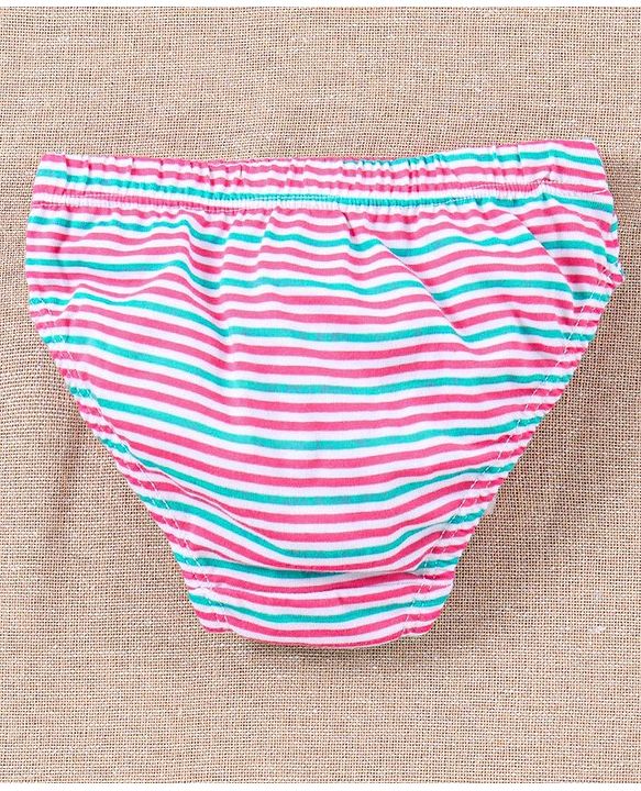 Babyhug 100% Cotton Panties Pack of 3 - Pink White