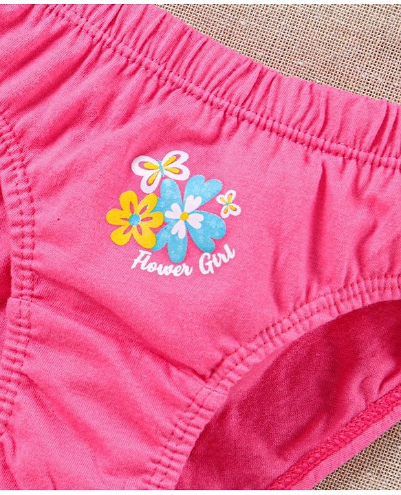 Babyhug 100% Cotton Panties Pack of 3 - Pink White