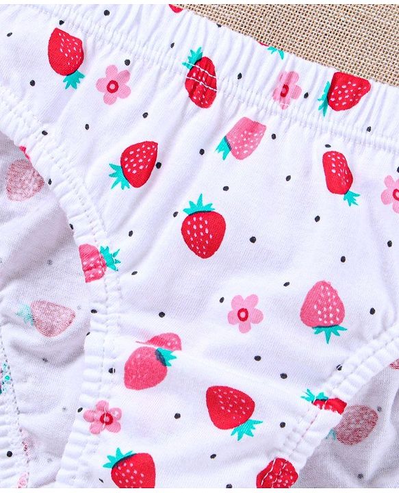 Babyhug 100% Cotton Panties Pack of 3 - Pink White