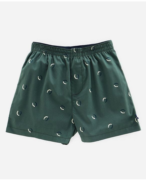 Pine Kids Peach Wash Finish Above Kee Length Boxers Pack of 2 - Green Yellow
